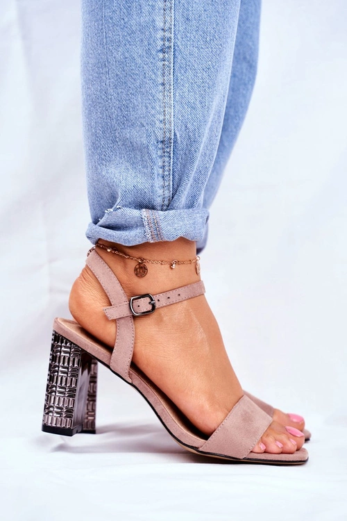 Sandały Damskie Na Słupku Różowe Barski Baskila