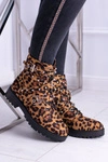 Damskie Botki Wysokie Trapery W Panterkę Albere