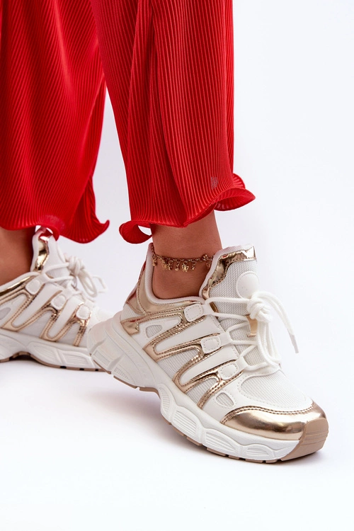 Sneakersy Damskie Biało-Złote Ahmani