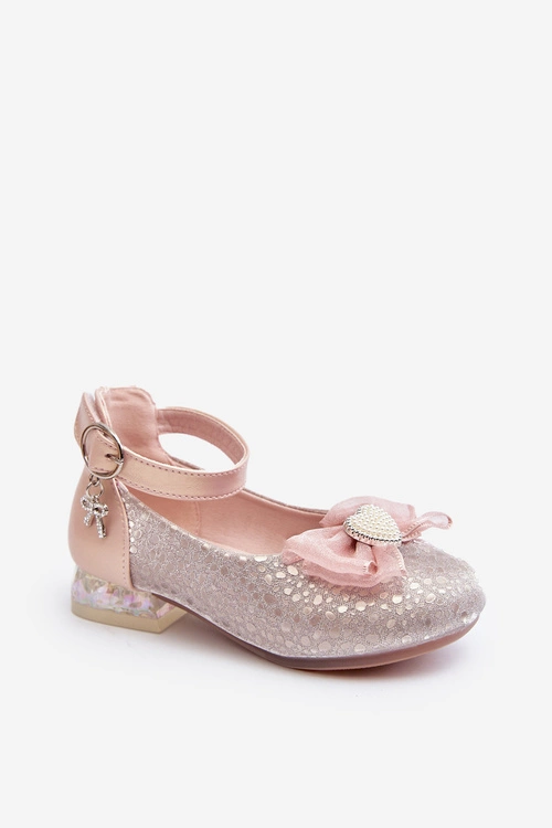 Balerinki Dziecięce Z Kokardą Różowe Nanthea