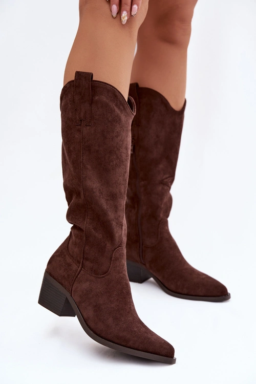 Kozaki Kowbojki Damskie Czekoladowe Jazelle