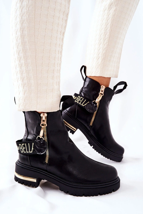 Klasyczne Botki Z Paskiem Czarne Lorie