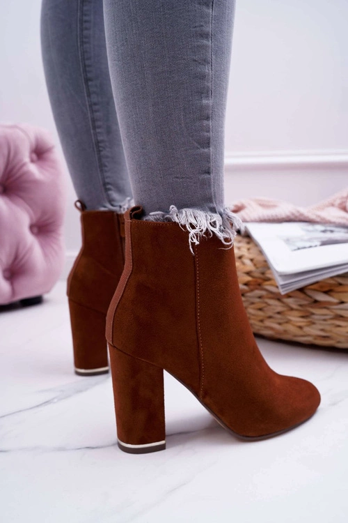 Botki Damskie Na Obcasie Camel Sadie