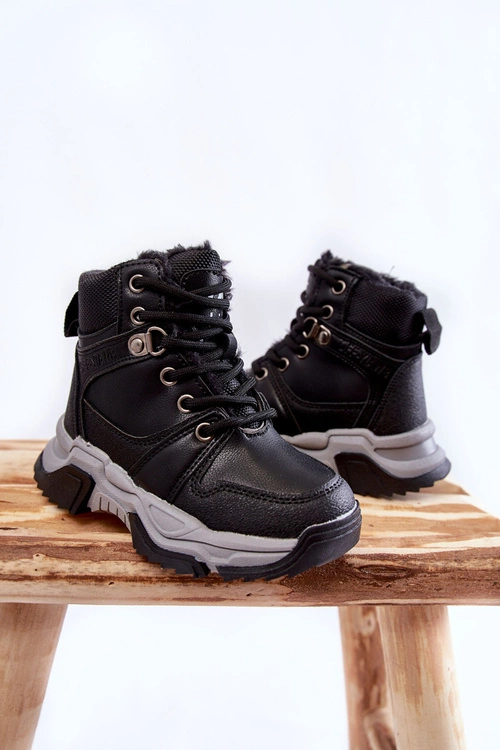 Dziecięce Botki Trapery Ocieplane Na Suwak Czarne Marvin