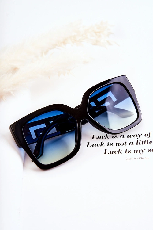 Damskie Modne Okulary Przeciwsłoneczne V120045 Czarno-Niebieskie