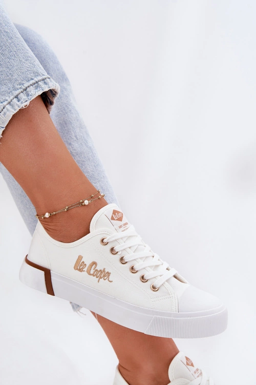 Trampki Materiałowe Damskie Lee Cooper LCW-25-31-3428L Białe