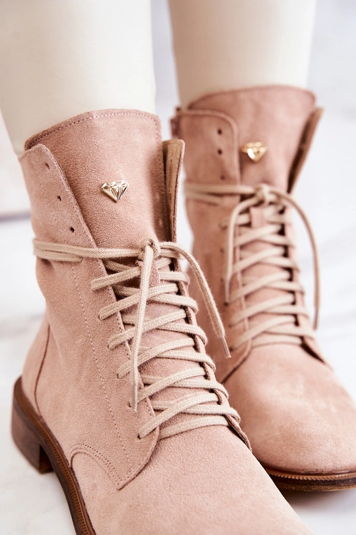 Botki Zamszowe Nicole Różowe 2697