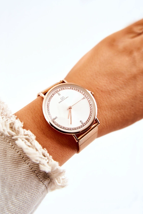 Damski Analogowy Zegarek Giorgio & Dario Z Cyrkoniami Różowe Złoto