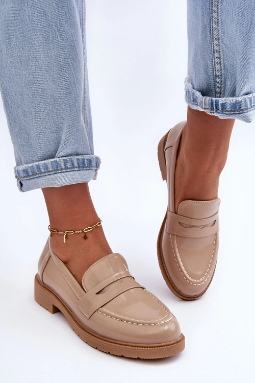 Klasyczne Damskie Mokasyny Beżowe Faradays