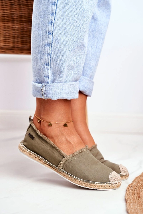 Espadryle Damskie Pleciona Podeszwa Khaki Big Star DD274760
