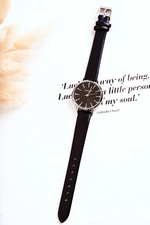 Damski Zegarek Analogowy Bez Niklu Ernest Czarne