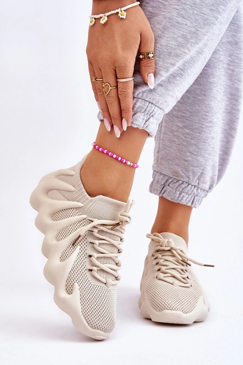 Damskie Wsuwane Sneakersy Beżowe Myles