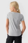 Dziewczęcy T-shirt Gładki Bawełniany Szary 4F 4FJWMM00TTSHF1658-27M