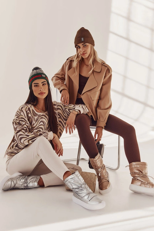 Damskie Ocieplane Śniegowce Big Star KK274195 Srebrne