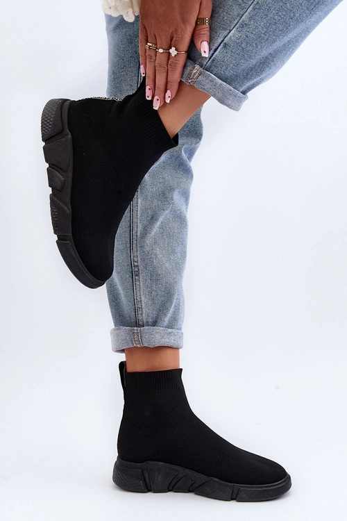 Damskie Buty Sportowe Ze Skarpetą Czarne Zirila