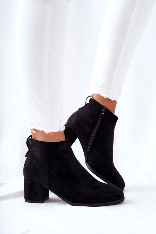 Damskie Zamszowe Botki Czarne Ardmore