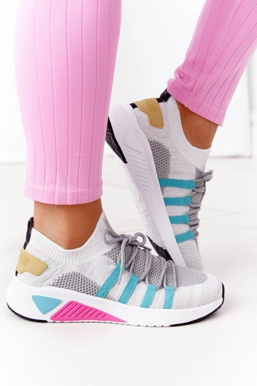 Damskie Sportowe Buty Memory Foam Big Star HH274531 Biało-Szare