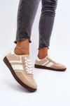 Damskie Niskie Sneakersy Buty Sportowe Beżowe Eudiopis