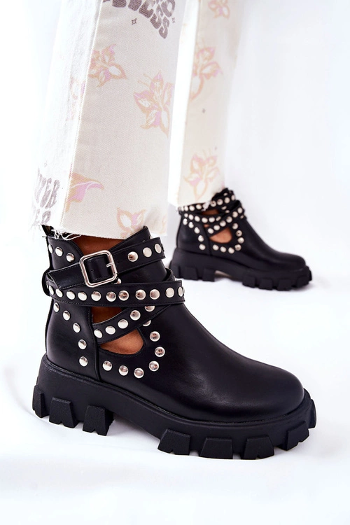 Workery Z Dżetami Na Platformie Czarne Vernelle