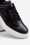 Męskie Buty Sportowe Skórzane Zazoo 1544 Czarne 
