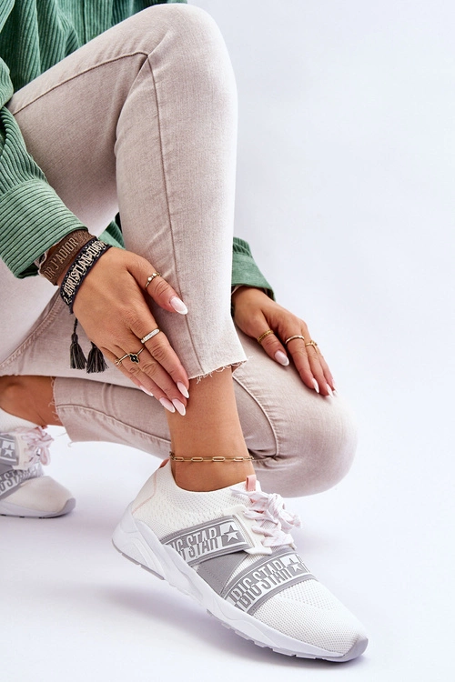 Damskie Sportowe Buty Memory Foam Big Star HH274355 Białe