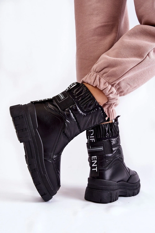 Damskie Wygodne Śniegowce Czarne Elodia