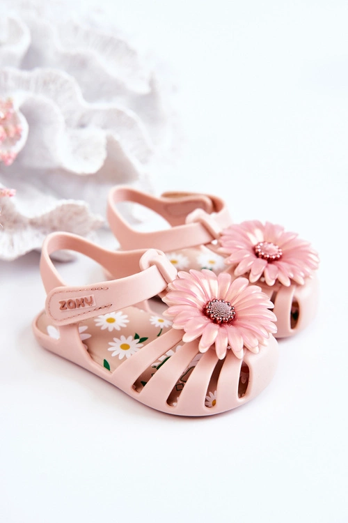 Dziecięce Sandałki Na Rzep Pachnące ZAXY JJ385032 Jasnoróżowe