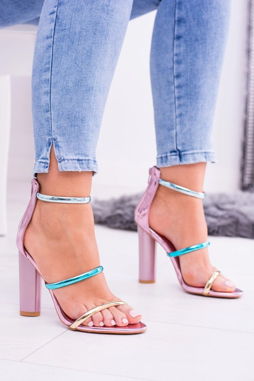 Lu Boo Złoty Róż Sandały Na Słupku Lissa