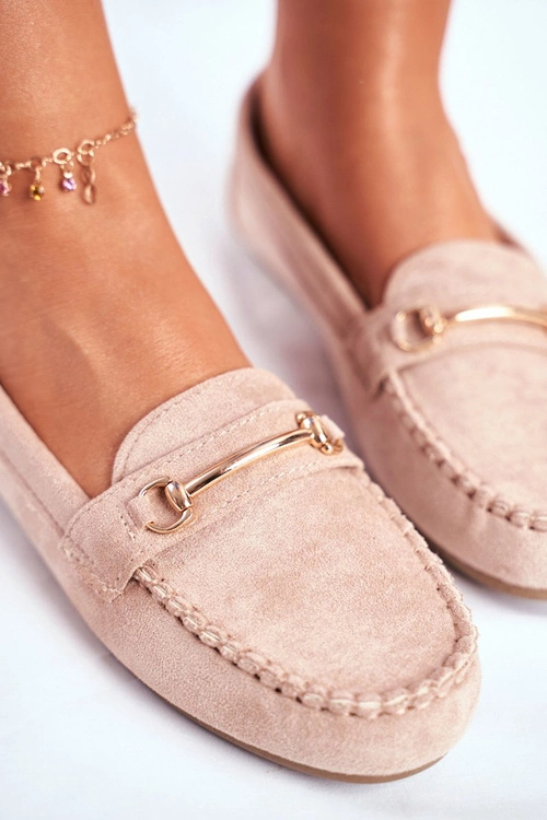 Mokasyny Damskie Zamszowe Beżowe Dive