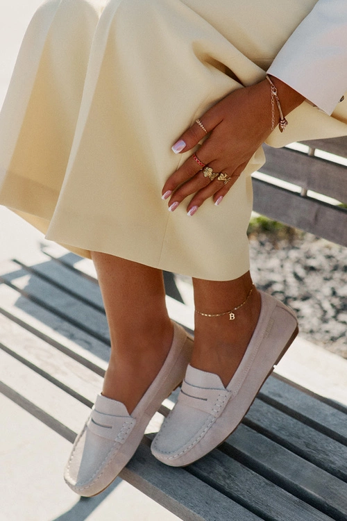 Zamszowe Mokasyny Damskie Big Star RR274947 Beżowe