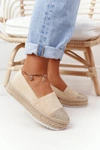 Espadryle Na Słomkowej Platformie S.Barski Beżowe