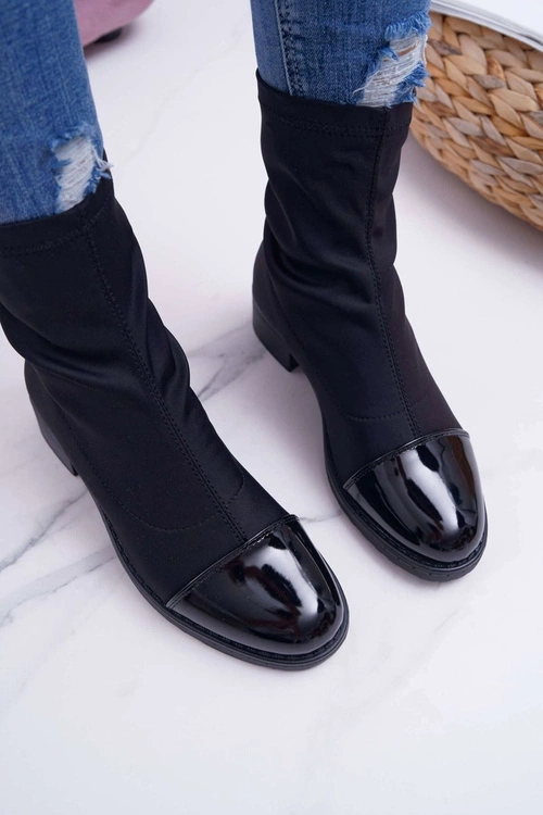 Damskie Botki Elastyczne Czarne Beat