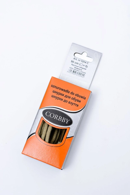 Corbby Beżowe Okrągłe Sznurowadła