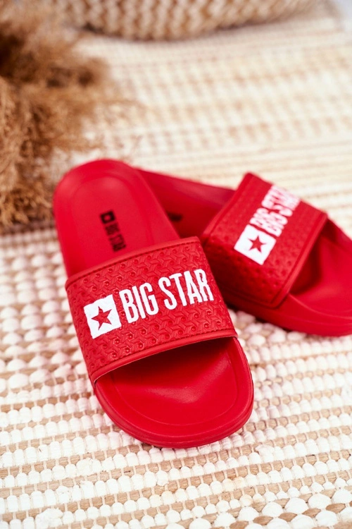 Klapki Dziecięce Big Star Czerwone Pikowane GG374801