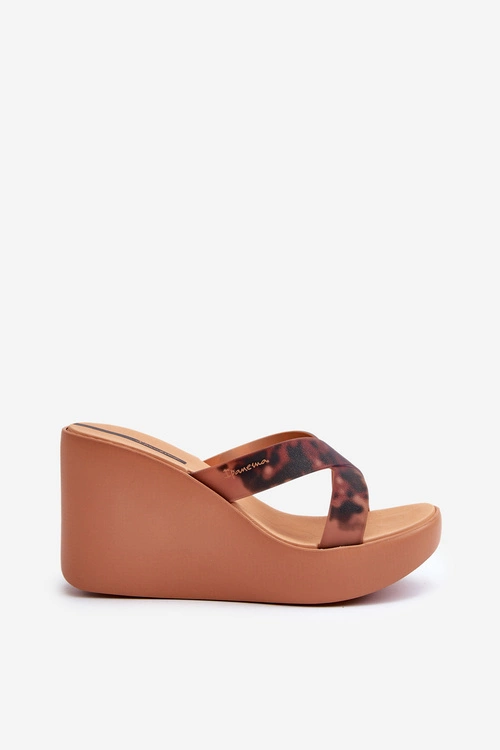 Klapki Damskie Na Koturnie 83520 Ipanema High Fashion Slide Fem Brązowe