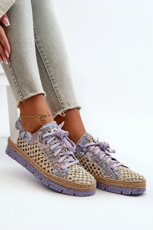 Półbuty Damskie Skórzane Maciejka 05897-05 Fioletowe