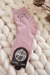 Damskie Skarpety Bawełniane Z Misiem Różowe