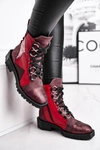 Botki Damskie Skórzane Trzewiki Maciejka Bordowe 04184-23/00-3