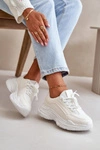 Sneakersy Buty Sportowe Damskie Na Grubej Podeszwie Białe Lerila