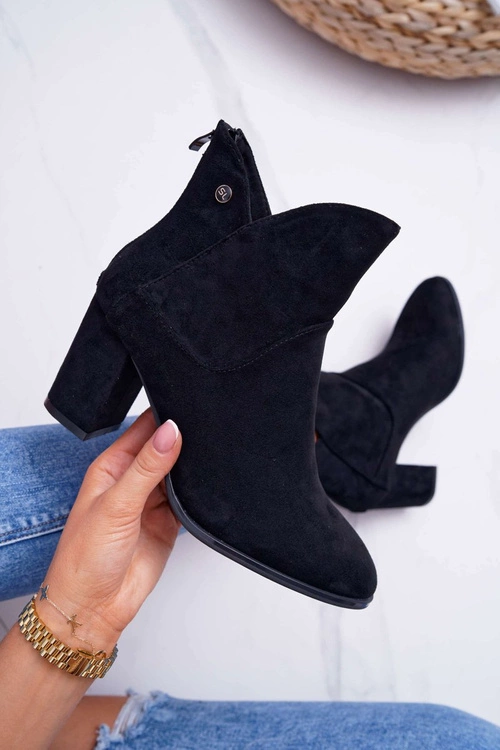 Botki Damskie Na Obcasie Sergio Leone Czarne BT525