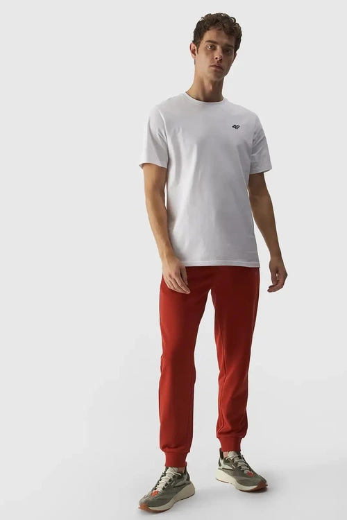 Koszulka Męska Gładka Z Logo 4F 4FWMM00TTSHM1843-10S Biała