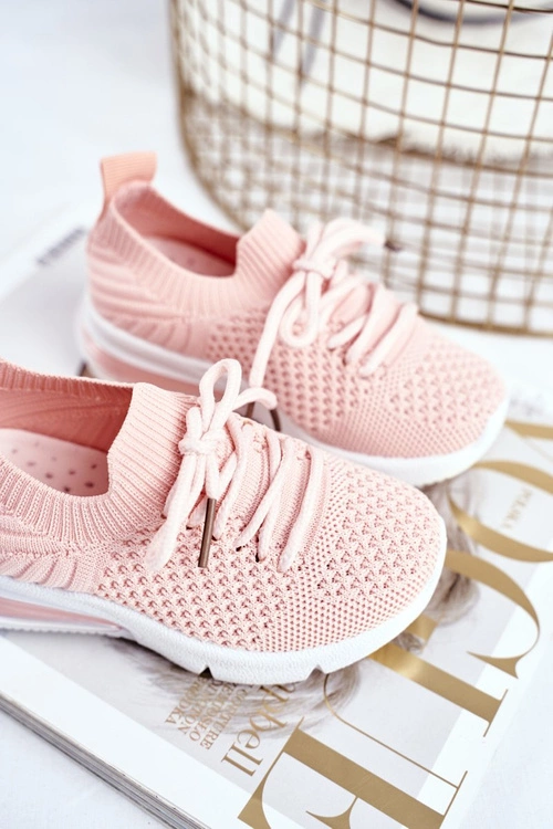 Obuwie Sportowe Dziecięce Sznurowane Różowe Lena