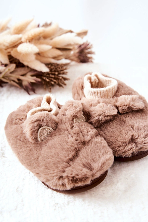 Papcie Ocieplane Ze Ściągaczem Brązowe Dessi