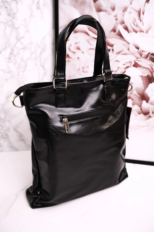 Torebka Shopper Z Odpinanym Paskiem LAURA BIAGGI Zamszowa Czarna