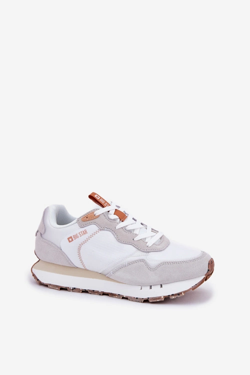 Zamszowe Lekkie Buty Sportowe Damskie Big Star RR274235 HI-POLY SYSTEM Beżowe