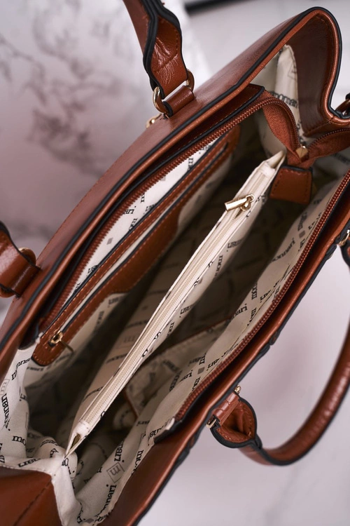 Elegancka Karmelowa Torebka MONNARI BAG4590-017 Print Zwierzęcy