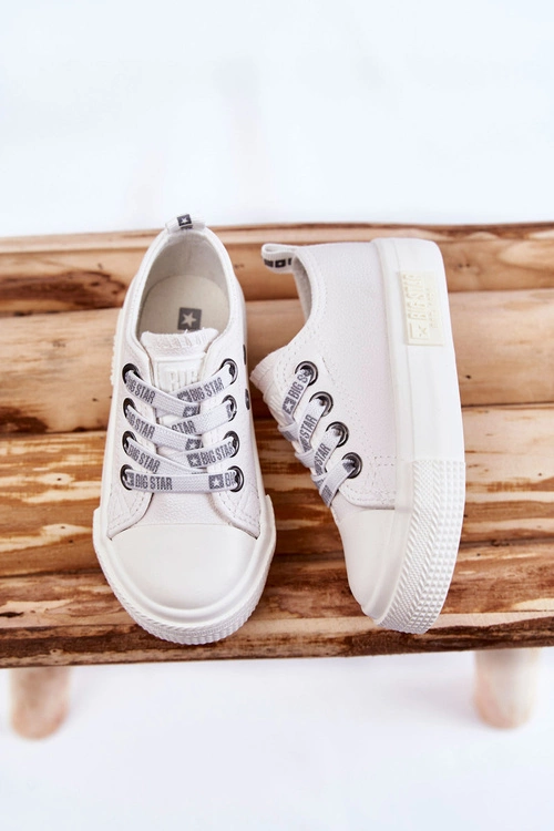 Dziecięce Skórzane Trampki BIG STAR KK374060 Białe