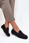 Loafersy Mokasyny Damskie Płaskie Czarne Roseline