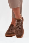Zamszowe Sneakersy Damskie Big Star SS274676 HI-POLY SYSTEM Brązowe