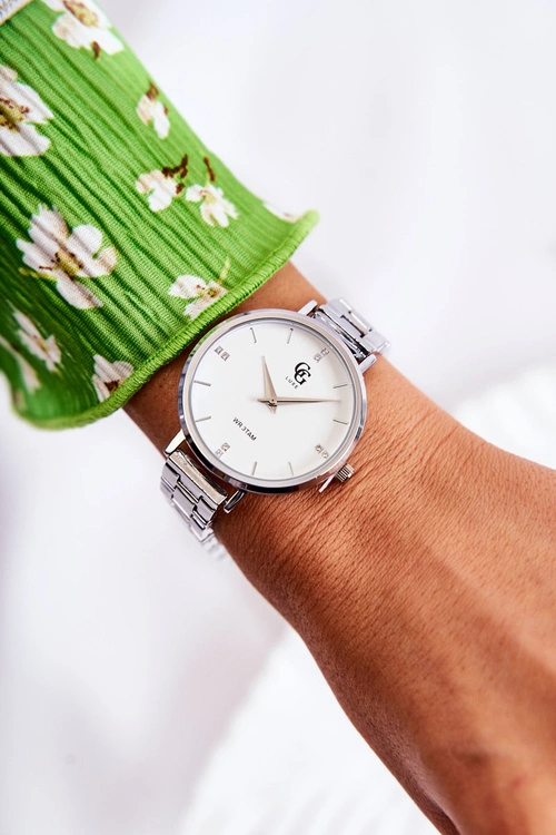 Damski Zegarek GG Luxe Srebrny Z Cyrkoniami